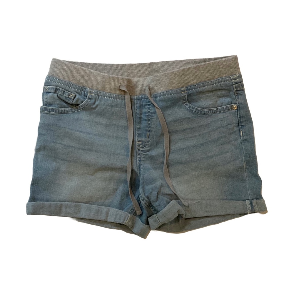 Justice Stretchy Jean Shorts with Drawstrings.  Size 12 plus.